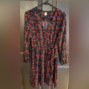 GAP Floral Faux Wrap Dress 1970’s Inspired Floral Print Size Small
